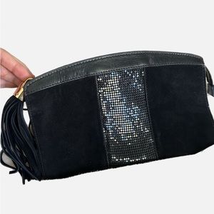 BCBGMAXAZRIA Black Suede Clutch